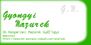 gyongyi mazurek business card